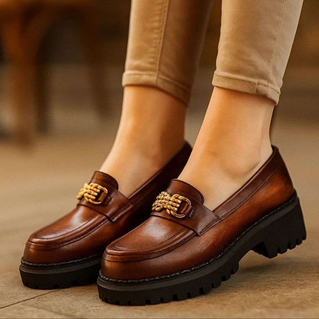 Handmade Genuine-Leather Women's Loafer Wear Luvensi